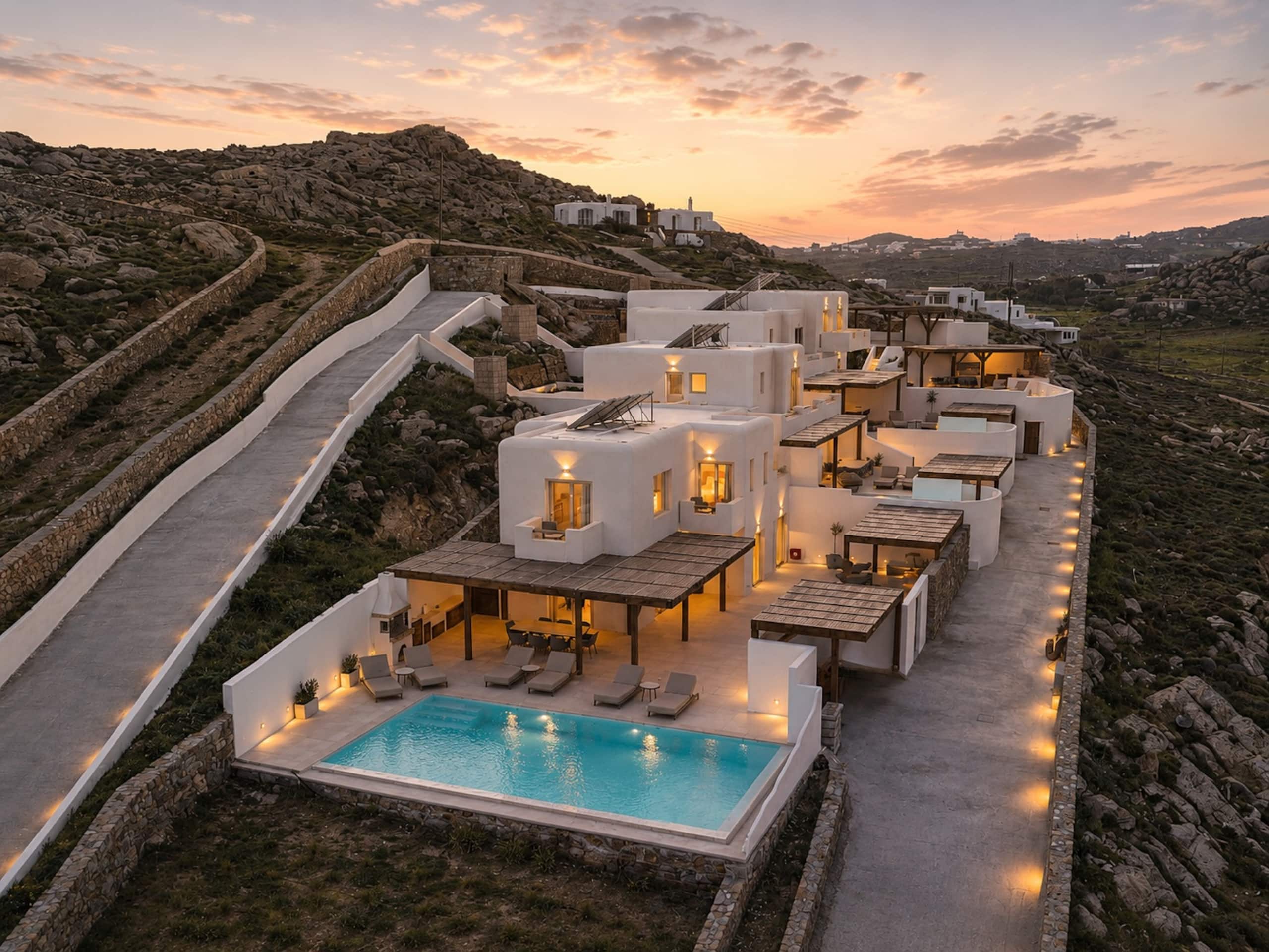 Vibe of Mykonos | A | Villa Vasileia heated pool 4