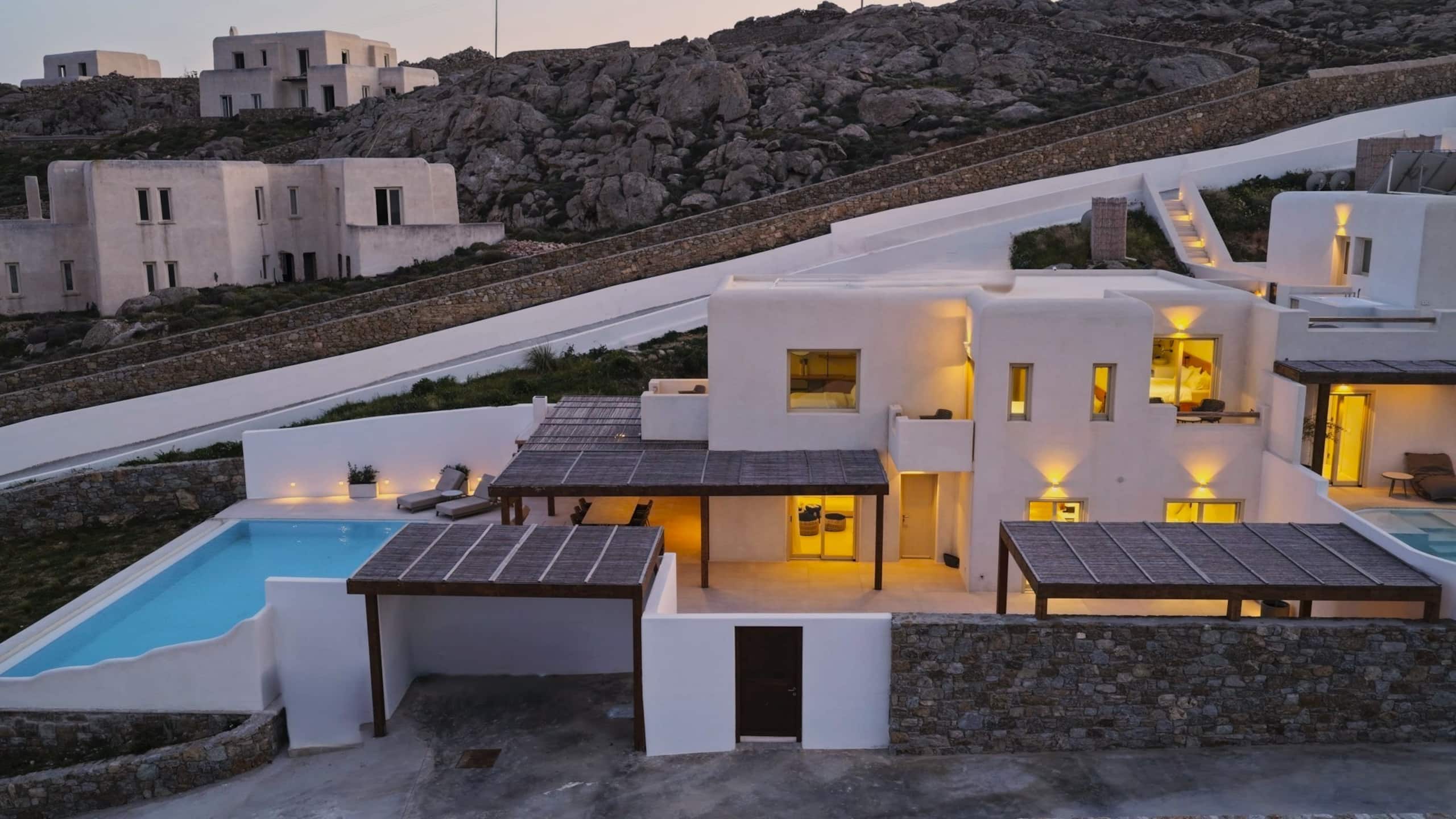 Vibe of Mykonos | A | Villa Vasileia heated pool 32