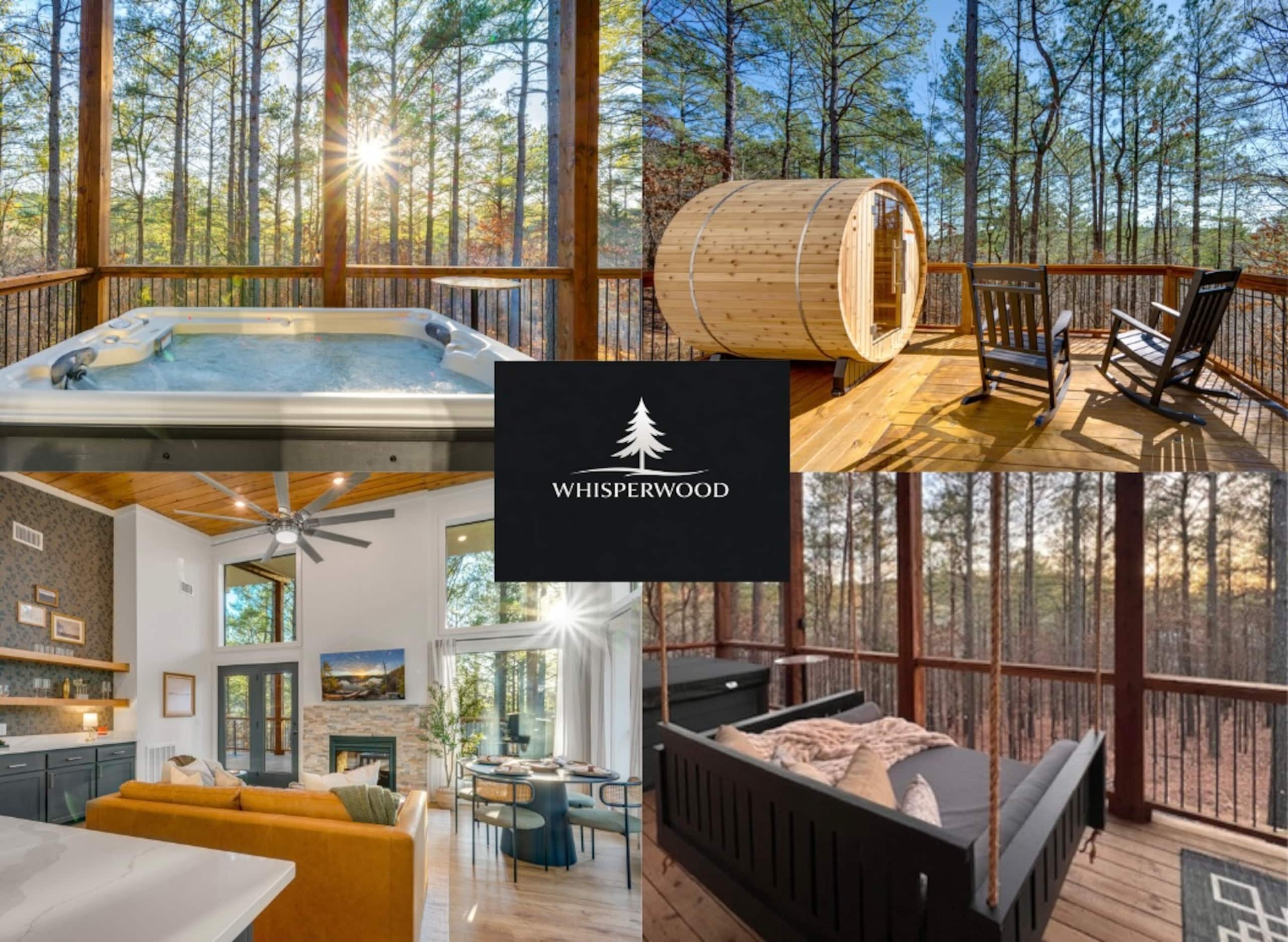 Luxury Couples Cabin (Hot Tub, Sauna & Swing Bed)