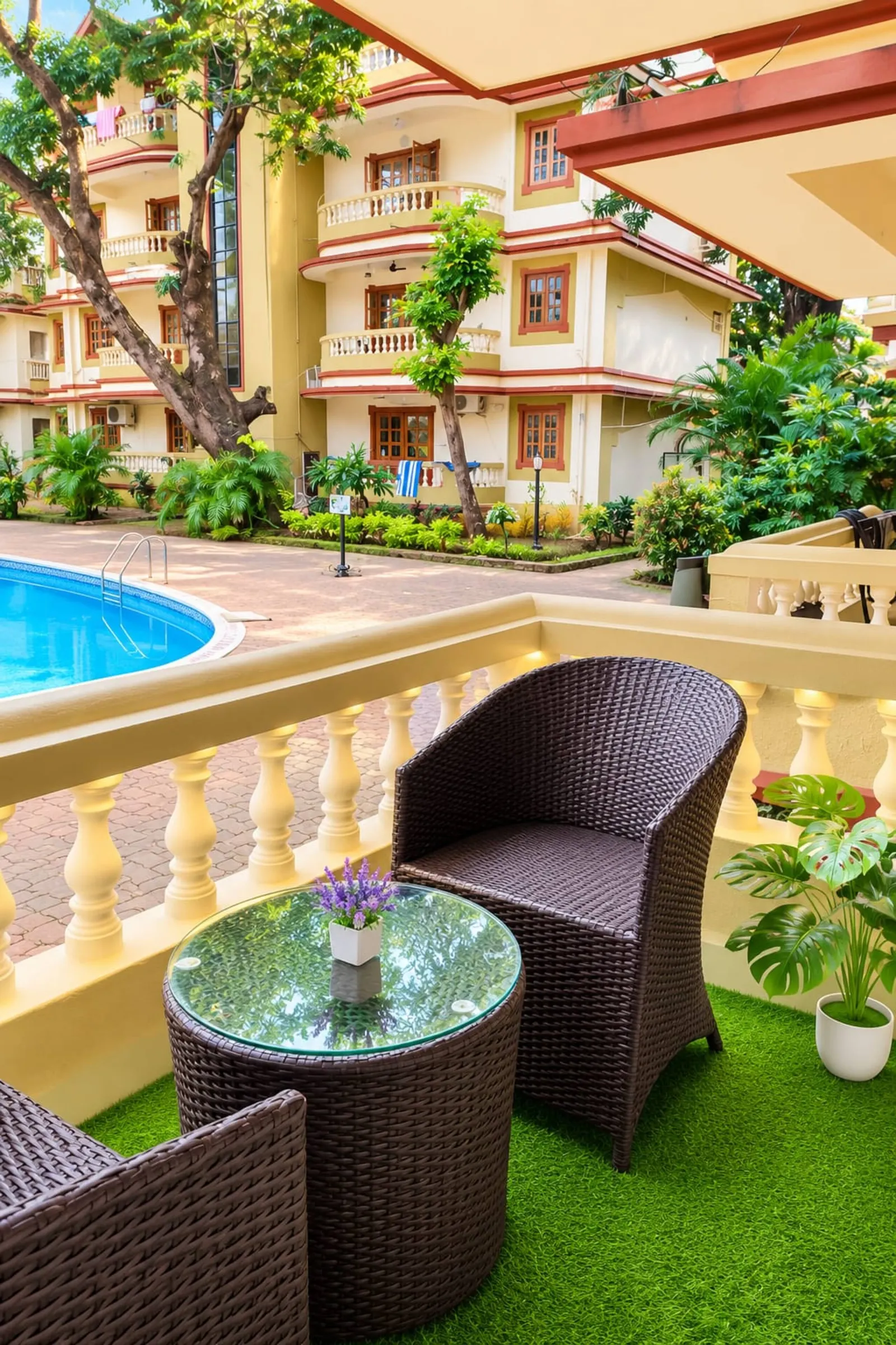 Pool View 1 BHK The Aqua Palms Near Candolim Beach
