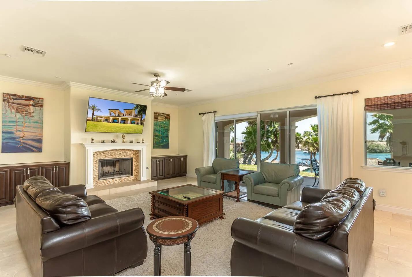 Custom Estate Private Beach & Launch Theater 7