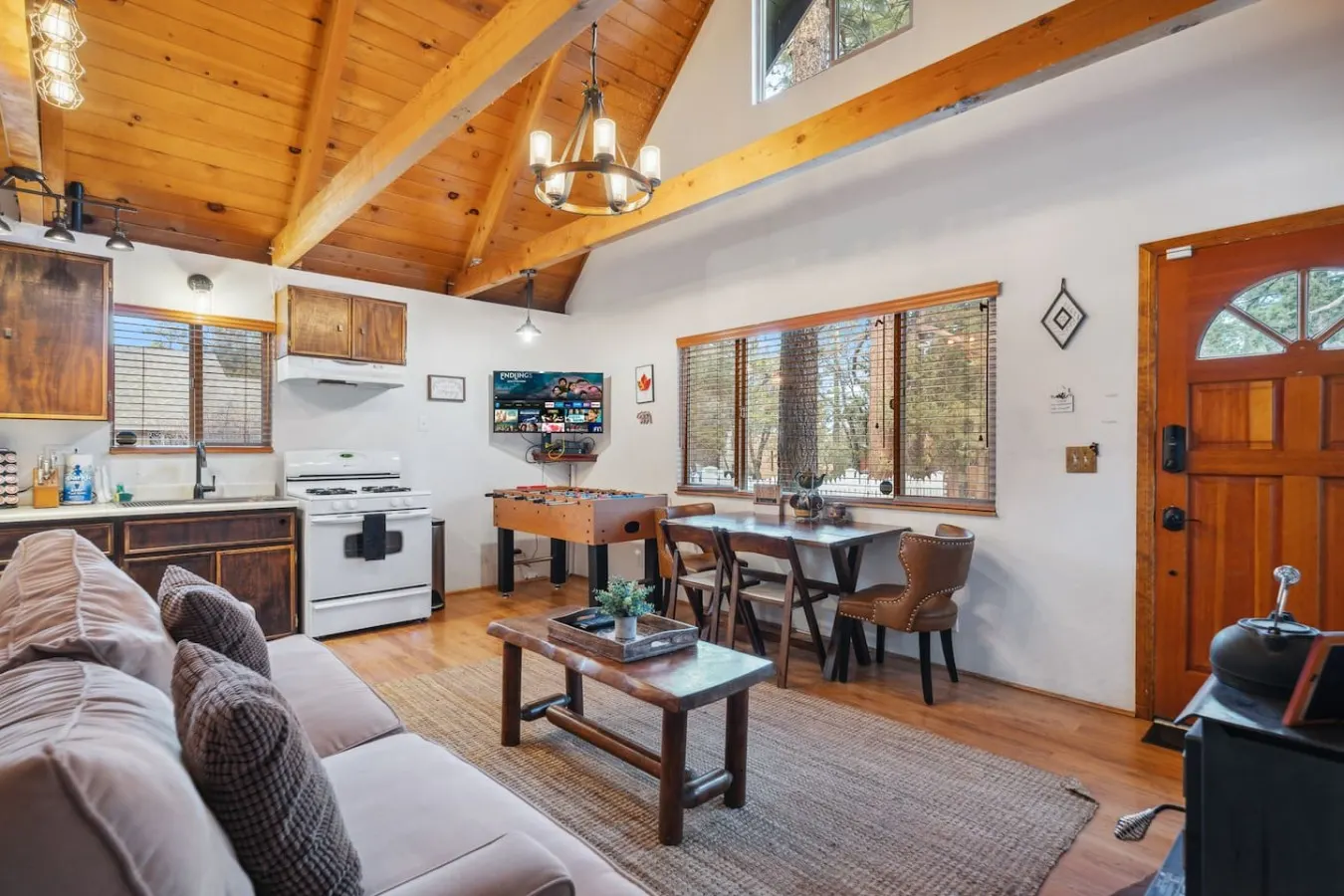 A-Frame Maple Chalet Fire Pit, Hot Tub, Foosball 8