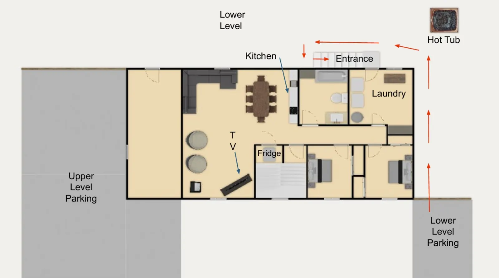 Hot Tub, Kitchen, 2 Bedroom, Washer/Dryer, Lower 5