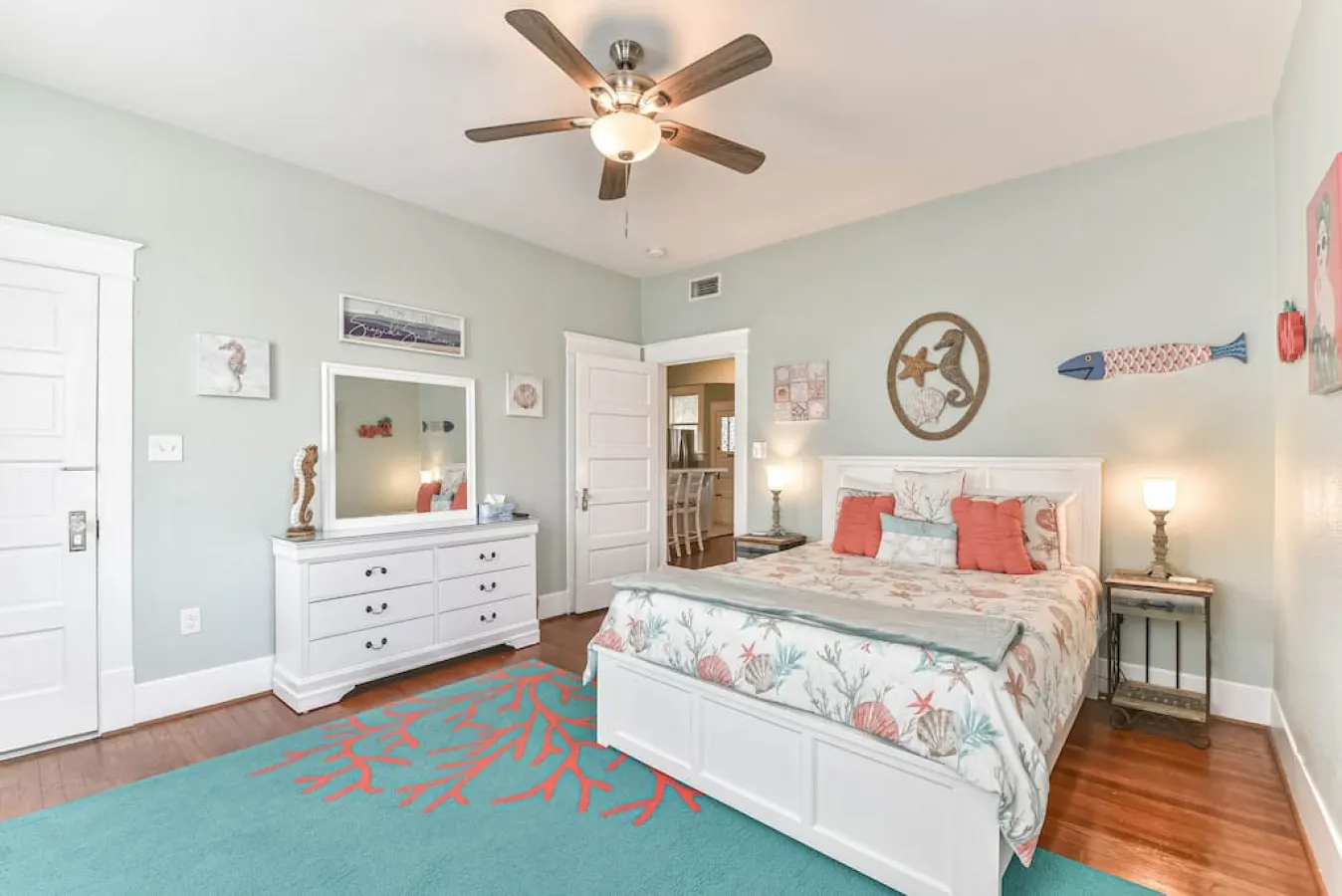 Coastal Blue Cottage is Steps to Beach and Seawall 13