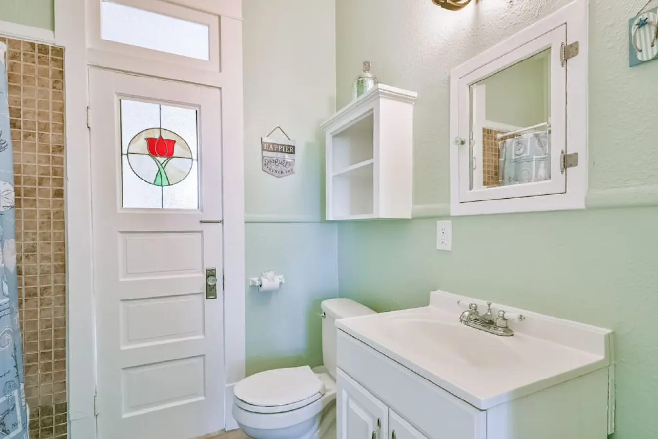 Coastal Blue Cottage is Steps to Beach and Seawall 19