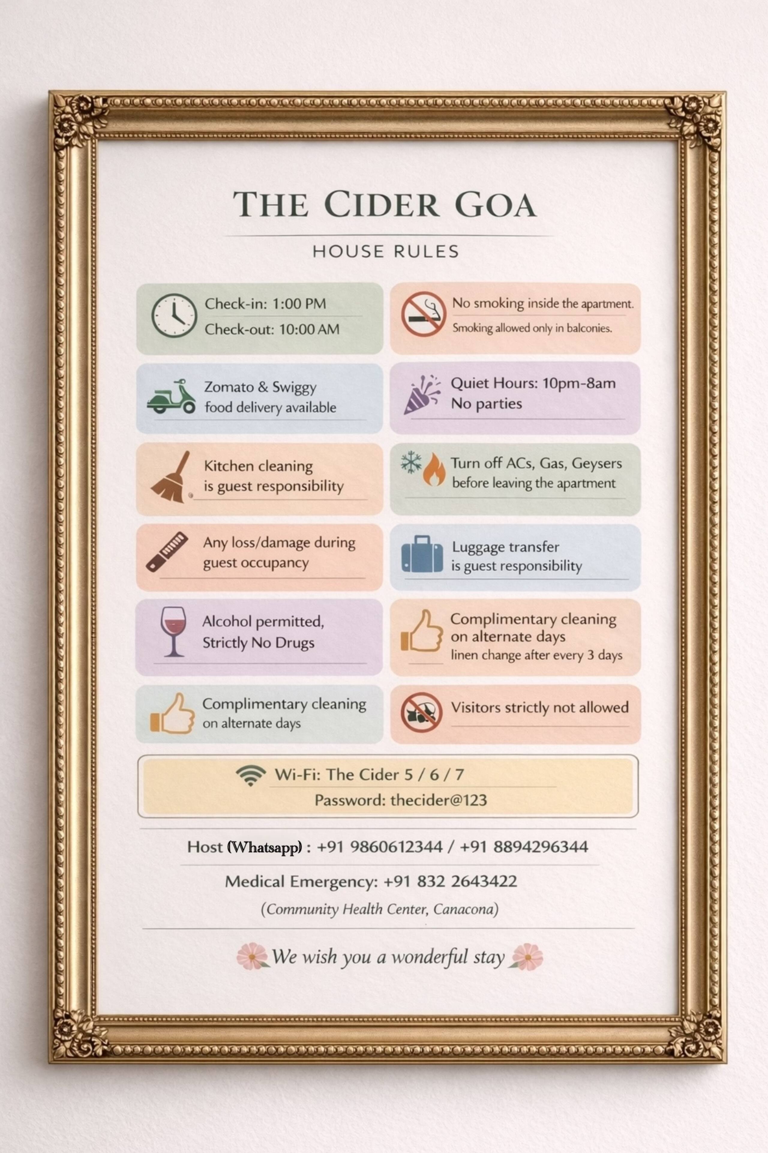 The Cider Goa B |1BHK FullyAC Sleeps 4| Beach3min 39