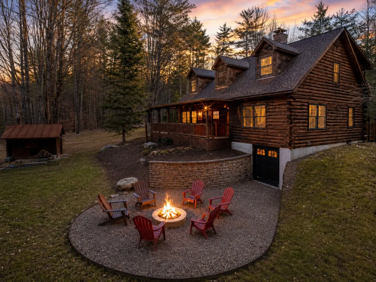 Log Cabin w/ Wraparound Porch & Scenic Train Views