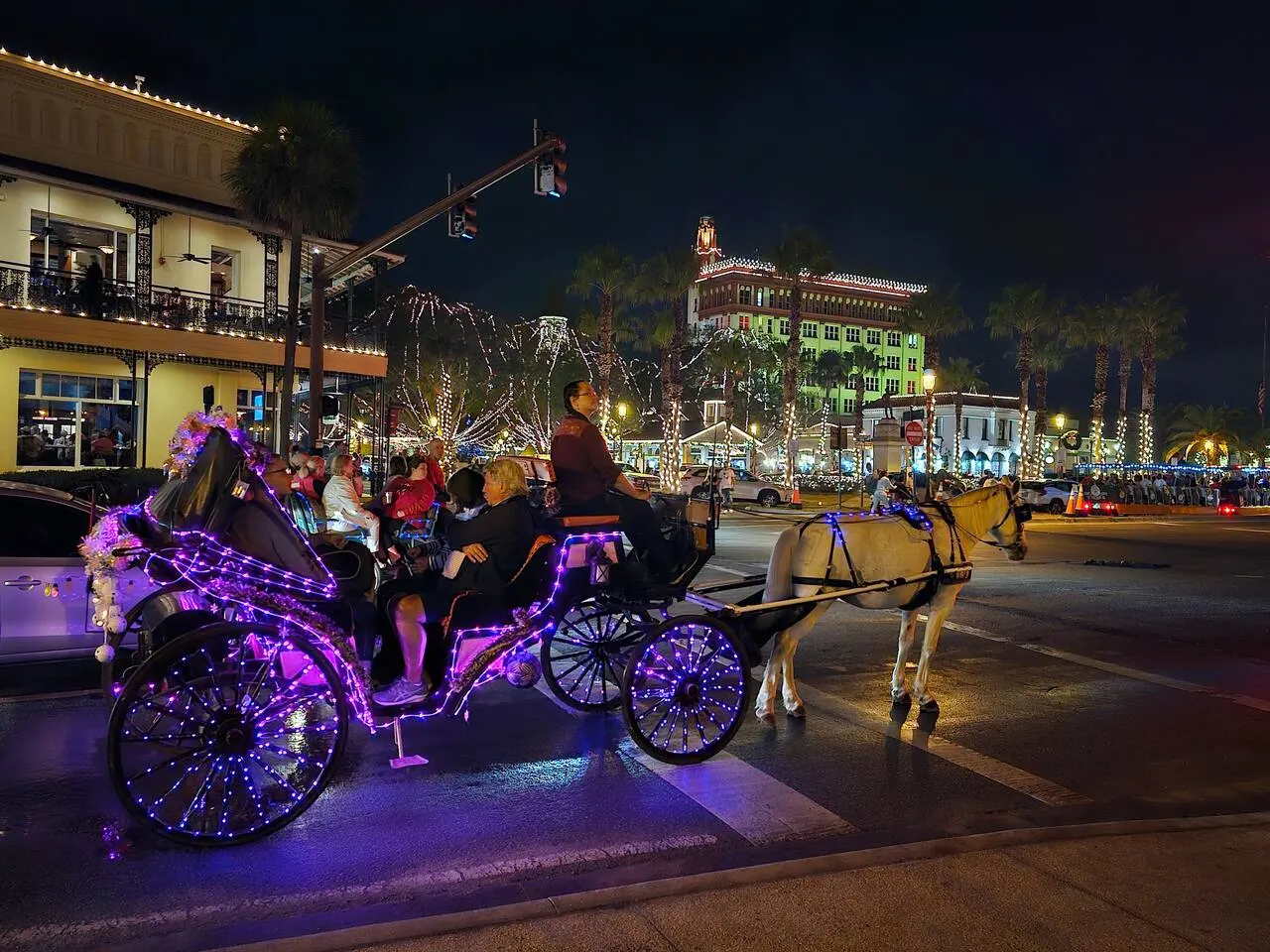 Walk to Nights of Lights, trolley #11 + EV charger 1