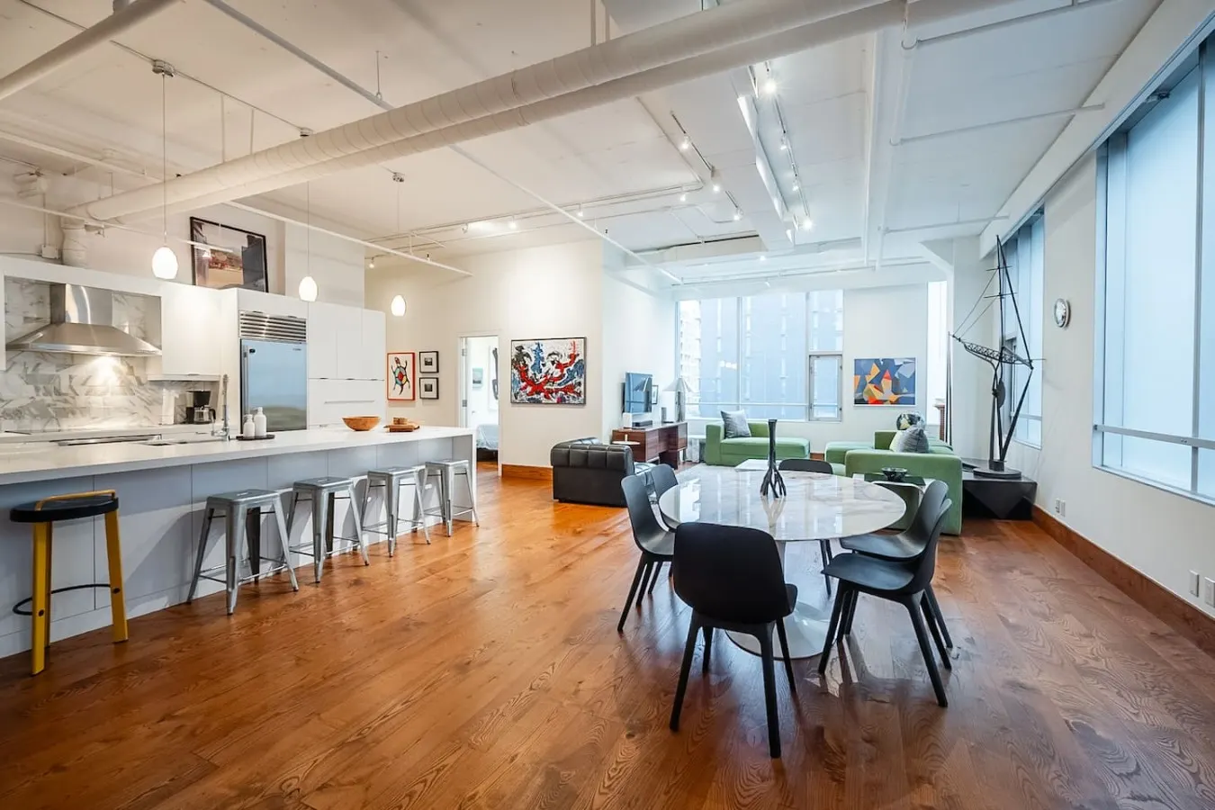 2BR Designer Loft Modern Industrial Charm 17