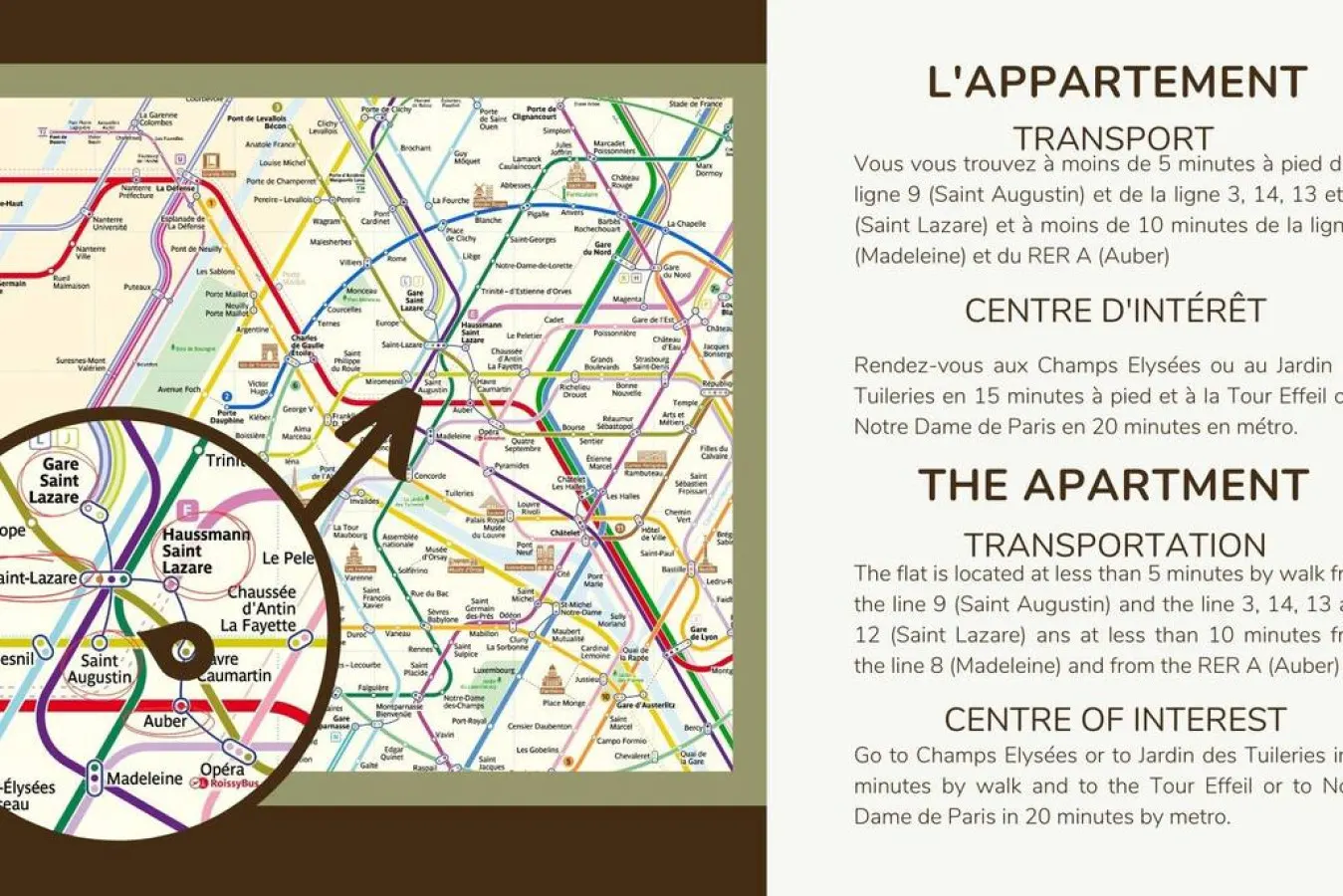 43.Duplex 4 person St Lazare Galerie LaFayette 8èm 4