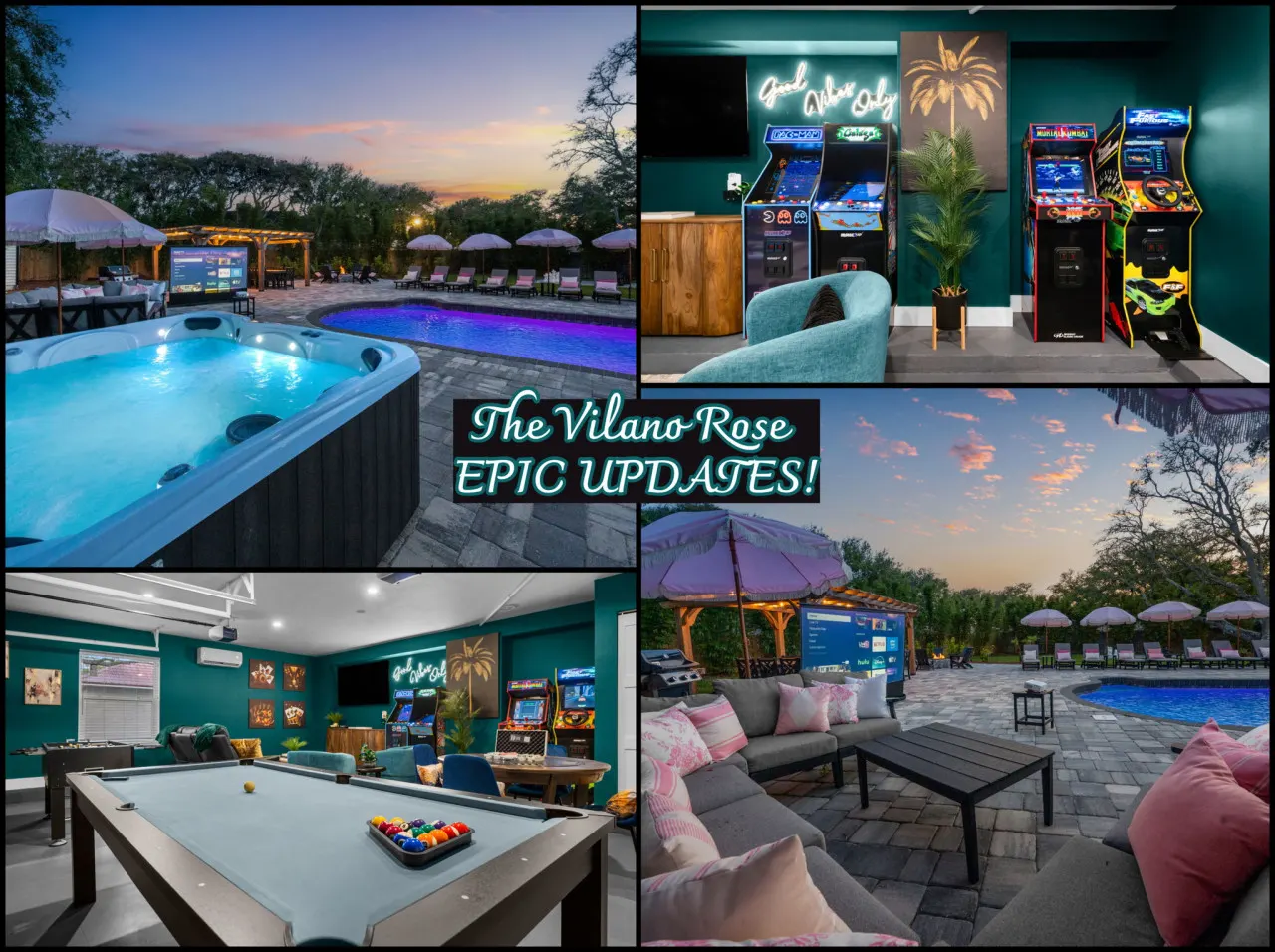 Vilano Rose Sleeps 24, Pool, Beach, EPIC Game Room, Golf, Chess, Hot Tub, 6 Beds, 5 Baths 7