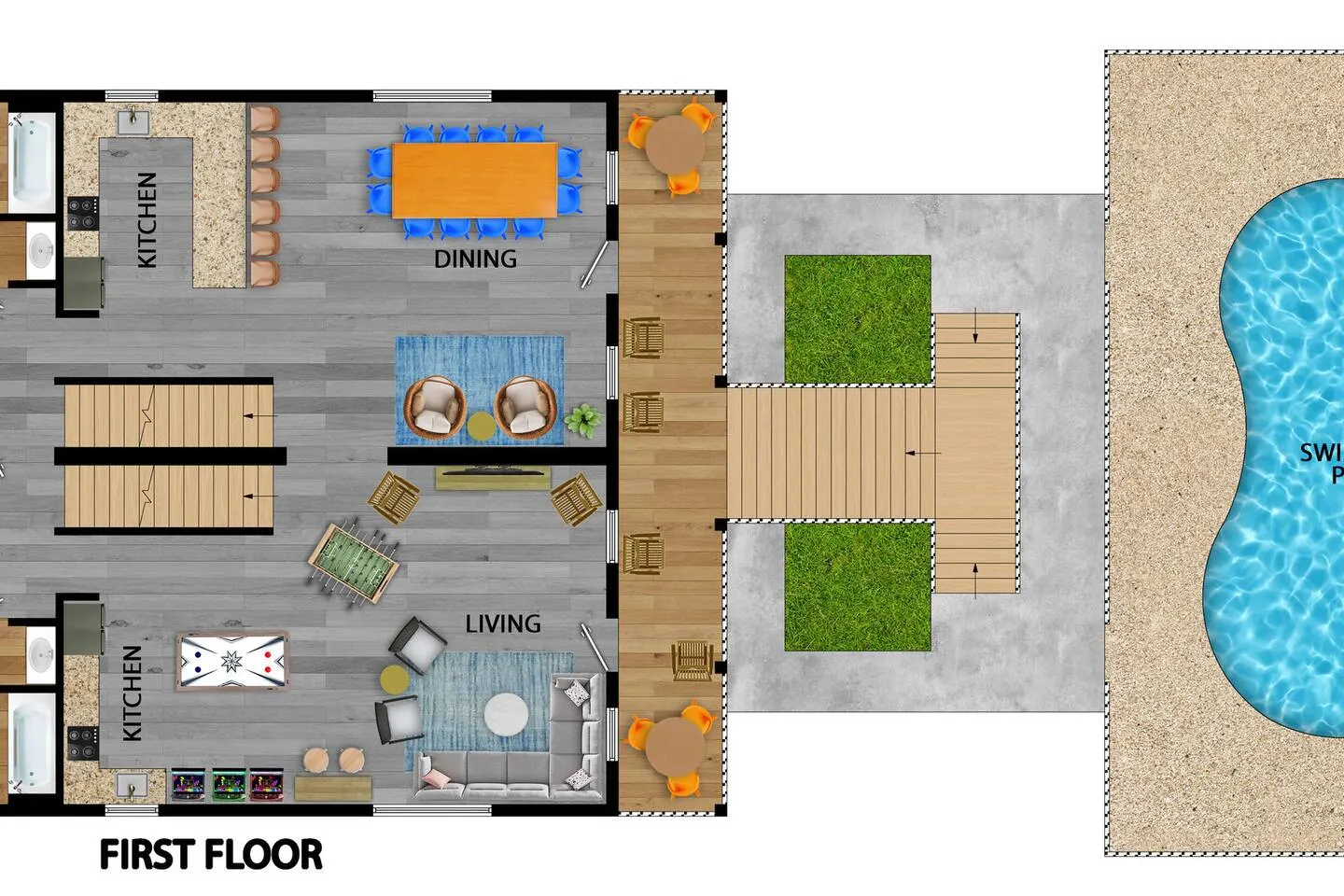 Huge Beach House with Pool and Arcade 7