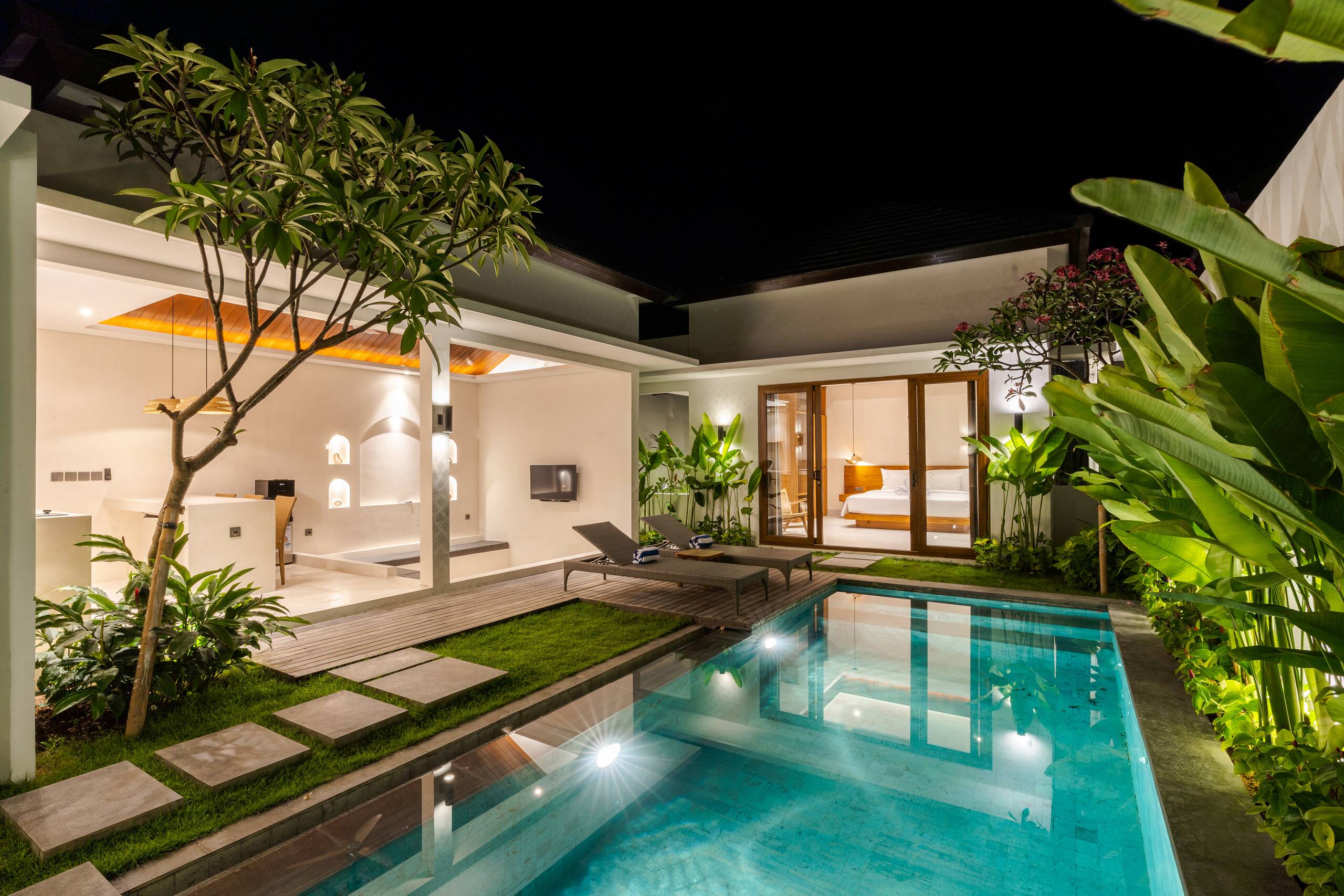 J4 Villas Sanur 1BR Open Living Room with Pool 11