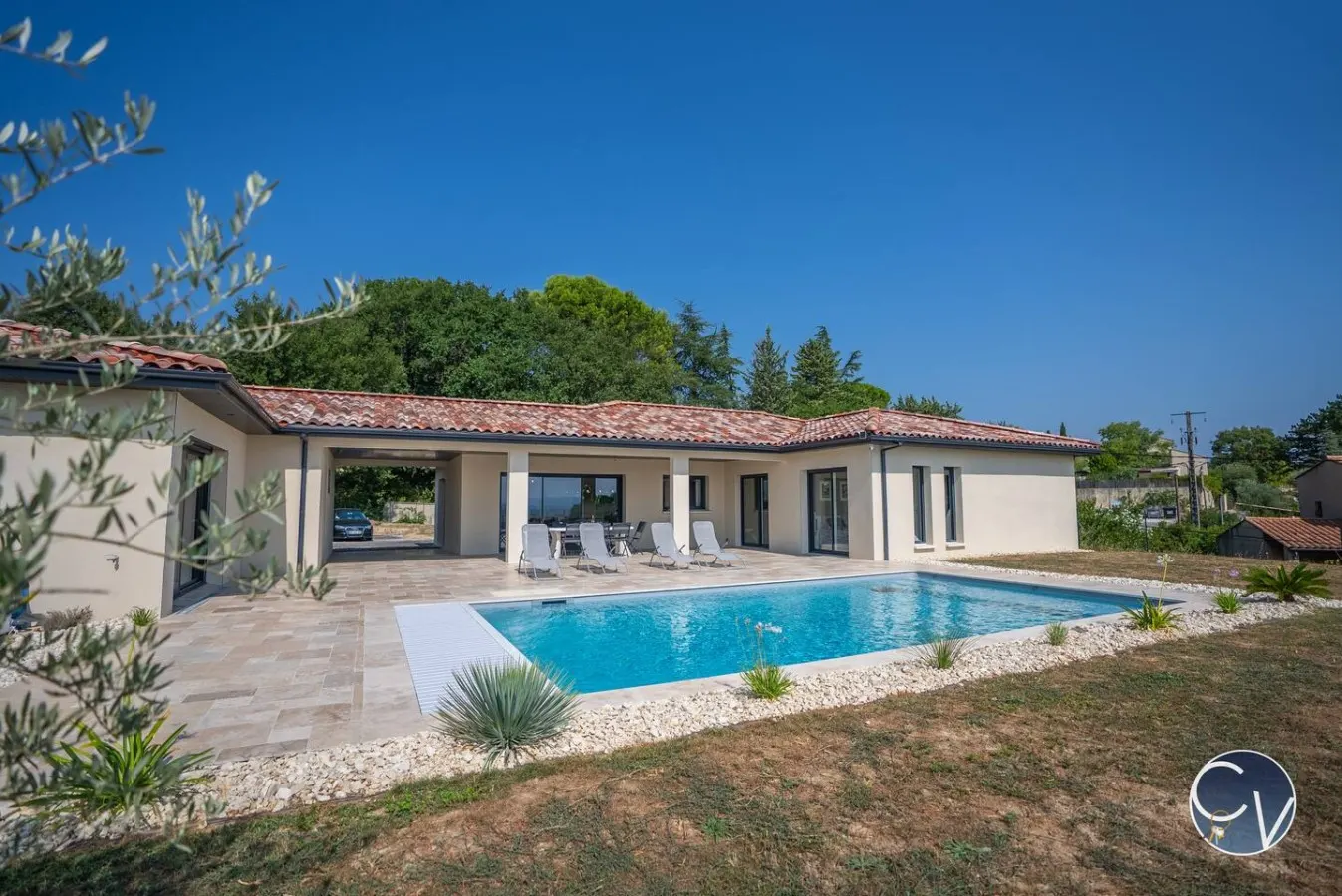 Villa avec piscine, vue imprenable sur le Ventoux