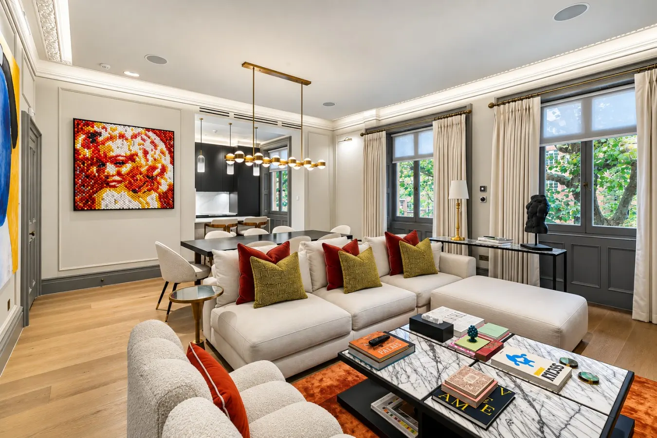 Luxury Holland Park 3-Bed | Four Seasons Mattresses, Central AC & Marble Bathrooms
