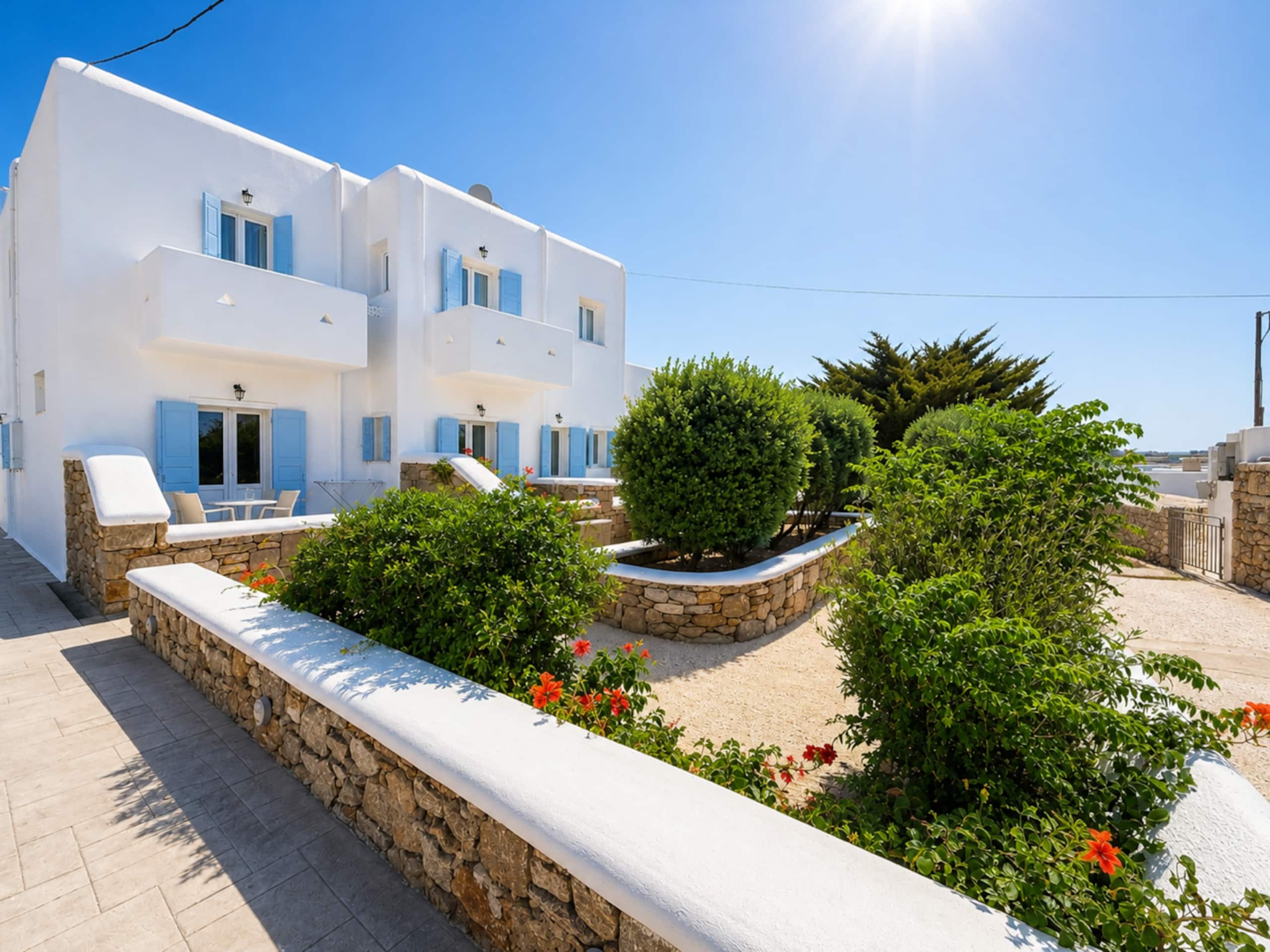 Double Studio with Garden View-Walk to Ornos Beach 9